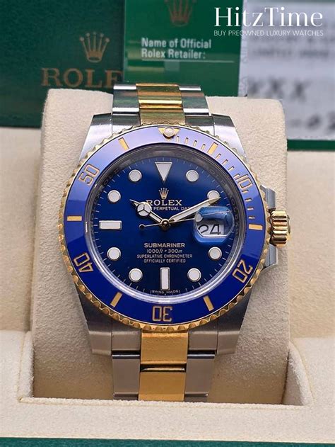 pre-owned rolex submariner date mens watch 116613lb|Rolex Submariner two tone 116613lb.